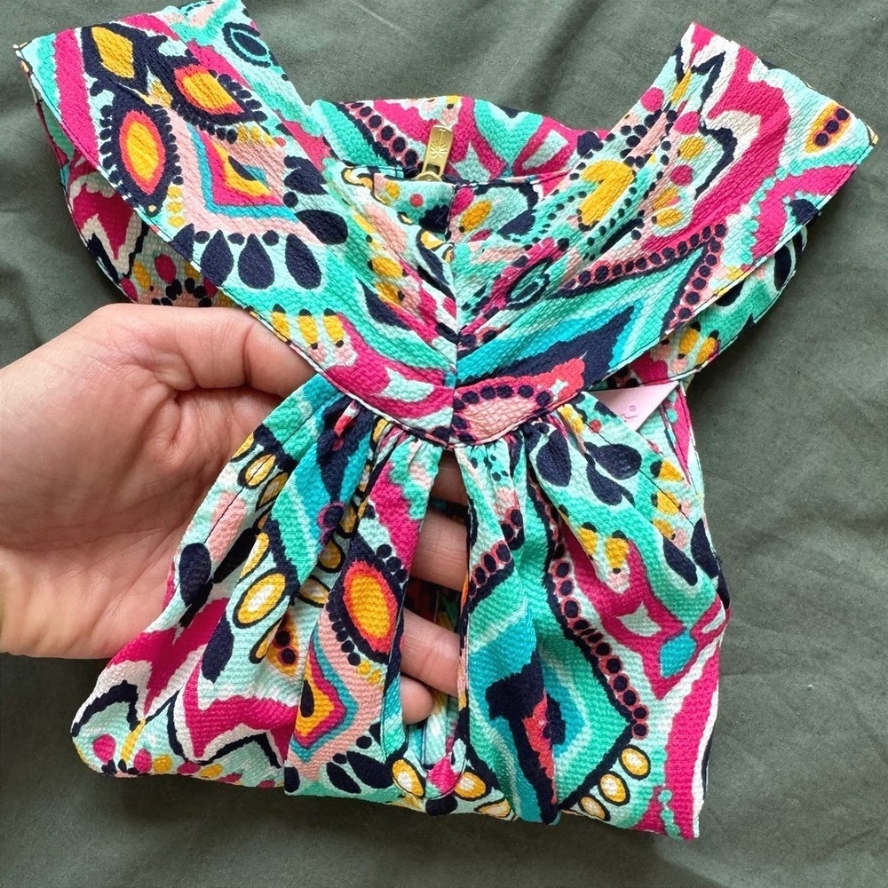 Lilly‎ Pulitzer Halter Top XS Multicolor Geometric Easter Paisley Spring Art - Picture 4 of 8